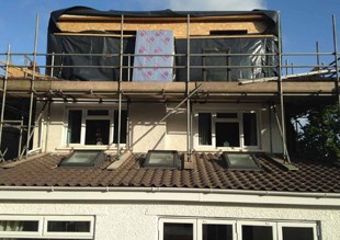 loft conversion scaffolding exterior